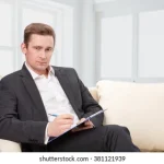 male psychologist being ready take 260nw 381121939