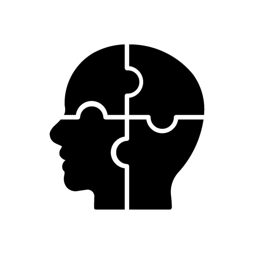 people head with puzzles icon mental health illustrations for therapy and psychology vector